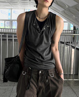 Layered Henley Tank Top