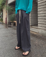 セイレン ストライプ バンディング ワイド スラックス