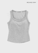 [MADE] Herif Square U-Neck Sleeveless Top (Built-in Cap)