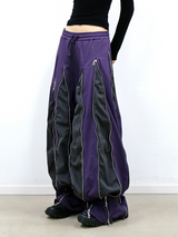 RELABEL (Split Dream) Multi-Zip Reversible Patchwork Adjustable Multi-Style Wear Cut-Out Four-Zip Patchwork Sweatpants