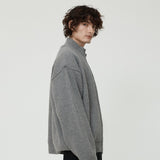 FULL KNIT ZIP UP GRAY