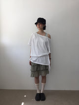 オーリン マザーオブパール オフショルダー Tシャツ(2color)