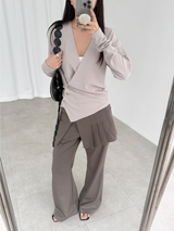 ruffle v neck cardigan