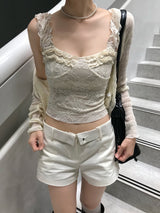 Sugar Dairy Frill Lace Sleeveless Top