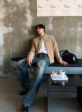Adaph Henry Neck Waffle Overfit Long Sleeve Tee