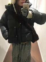 ウェロンハイネックフーデッドパディング (2color)