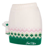 13DE MARZO Fair Isle Bear Knit Dress Beige