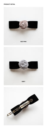 Rose velvet ribbon hairpin (2colors)