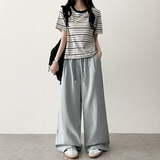 Lenny waist banding color nylon rust lock wide pants