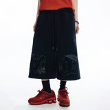 ENOE Patch Sweat Bermuda Pants - BLACK