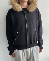 Fuzz Crop Napping Zip-up Hoodie