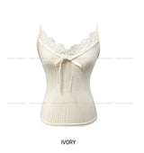 Oat Lace Ribbed Sleeveless