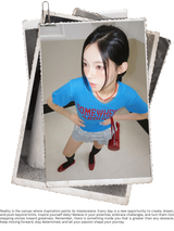 Blue Red Lettering Round Short-Sleeved Knitwear