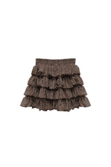 LEOPARD CANCAN MINI SKIRT PANTS / BROWN