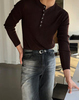 [F/W] ウール70キャッシュマッスルヘンリーネックニット(3color)