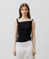 COS TWISTED SHIRRLING TOP / BLACK