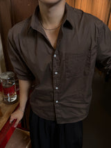 Core pocket crop shirt