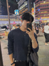 ビッグ リブド バイアス ロングスリーブ Tシャツ