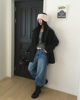 [ORIGINAL] HOLES HIGH NECK MEDIUM COAT