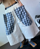 Bodi Check Pocket Keyring Cotton Bermuda Shorts 3color