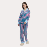 Spring and summer contrast color pajamas suit 100% cotton sleepwear