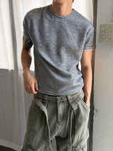 Essential muscle crop half knit(5color)