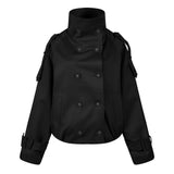 Chloe High-Neck Double Short Trench