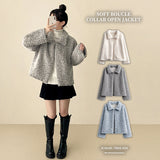 Cyan collar neck popgle short jacket 