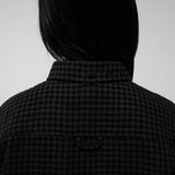 レギュラーコットンチェックシャツ(BLACK)