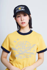 ユニバーサルプリント ½Tシャツ (yellow/navy)