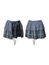 RELABEL Time Element (Touch Flow) Multi Wear Method Buckle Micro Wrinkle Grid Puff Curtain Men's and Women's Half Skirts