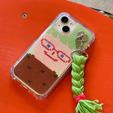 SMILEY FACE HARD JELL CASE - VER.2 (+HAIR KEYRING SET) - GREEN