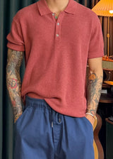 Hachi Linen Collar Short-Sleeve Knit 5COLOR