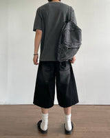Rough Double Knee Half Denim Pants