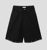 Leaden Stud Cotton Bermuda Shorts