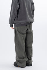 Lever Knee Pintuck Washed Cotton Pants