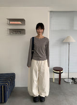 キンバーボーダーラウンド長袖Tシャツ