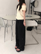 コンマバックルワイドパンツ (2 colors)