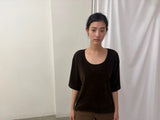 ベルベット ワイドネック トップ