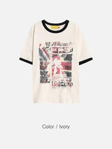No.1295 ネバープリンティングリンガーハーフTシャツ (3color)
