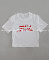 Girlfriend Lettering Cropped T-shirt