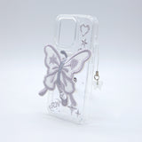 SUN CASE CLEAR  PATCH BUTTERFLY SILVER