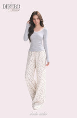 Floral Loose Hoodie Training Set (TOP)