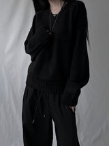 basic V-neck knit (2color)