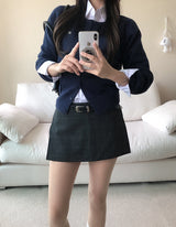Checkered Mini Skirt Pants (2colors)
