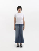 BASIC DAMAGE WASHING DENIM SWEATSKIRT (BLUE)