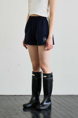 RIBBON JERSEY TRACK MICRO SHORTS / NAVY