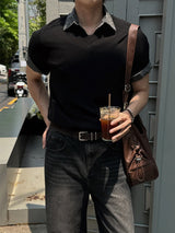 LMN Niel V-Neck Slit Short-Sleeved Knitwear (8 colors)