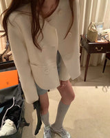 リトルパリダブルブレステッドショートウールコート