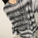 ENK ヒップストリート ダンガラ リブ ロングスリーブ Tシャツ